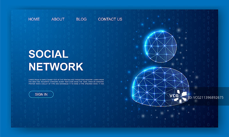 用户头像3D多边形网站模板图片素材