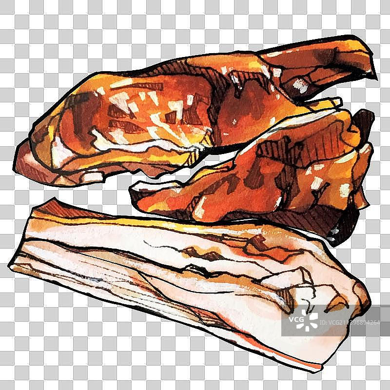 禽类料理 鸡鸭鹅肉 美味餐饮手绘菜单图片素材