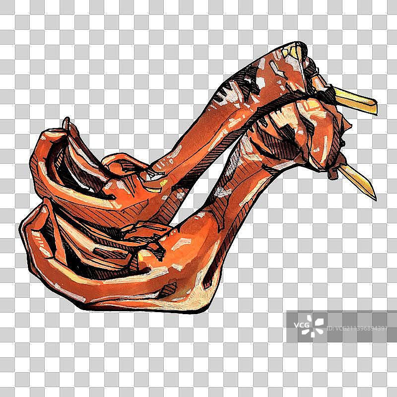 禽类料理 鸡鸭鹅肉 美味餐饮手绘菜单图片素材