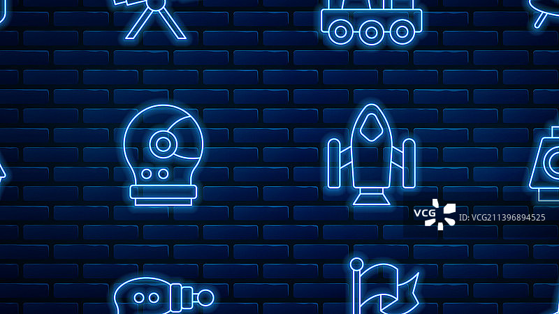 线条火箭飞船、太空舱、火星探测车图片素材