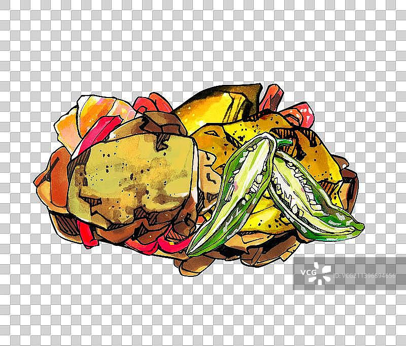 禽类料理 鸡鸭鹅肉 美味餐饮手绘菜单图片素材