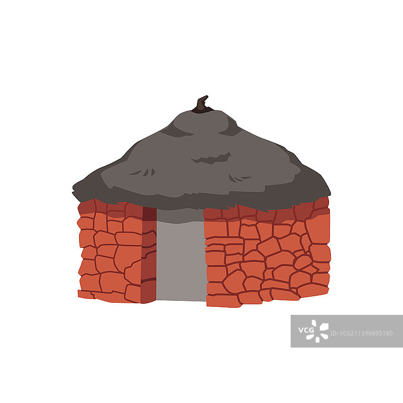 非洲传统小屋扁平风格图片素材