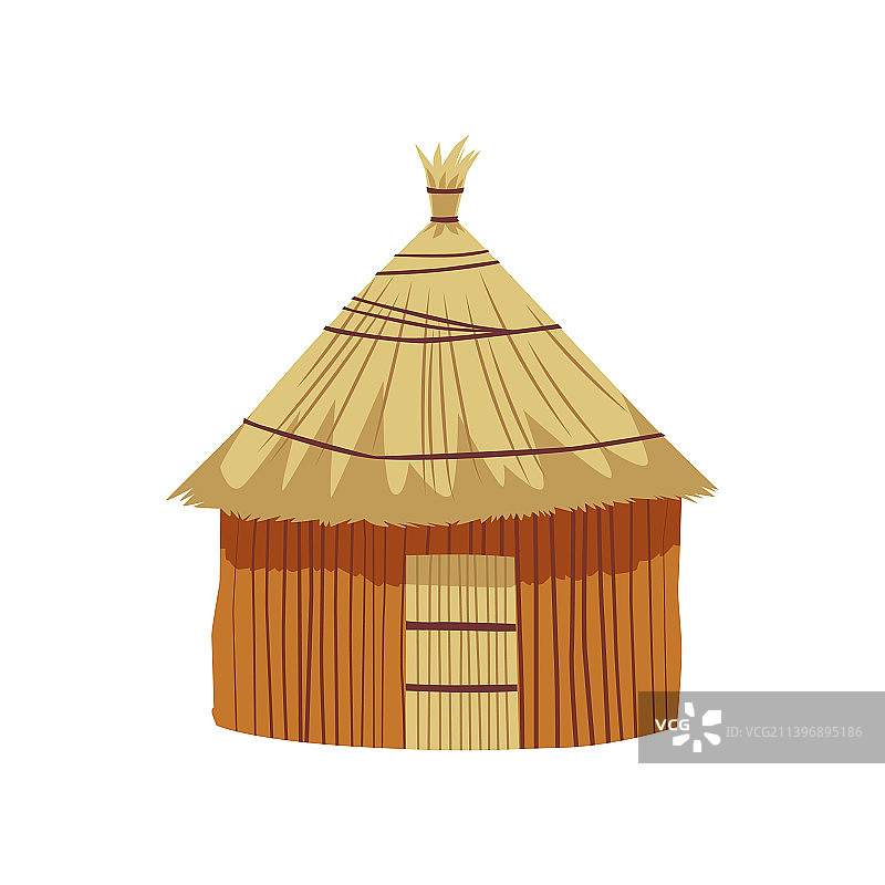 非洲小屋或小村庄房屋扁平设计图片素材