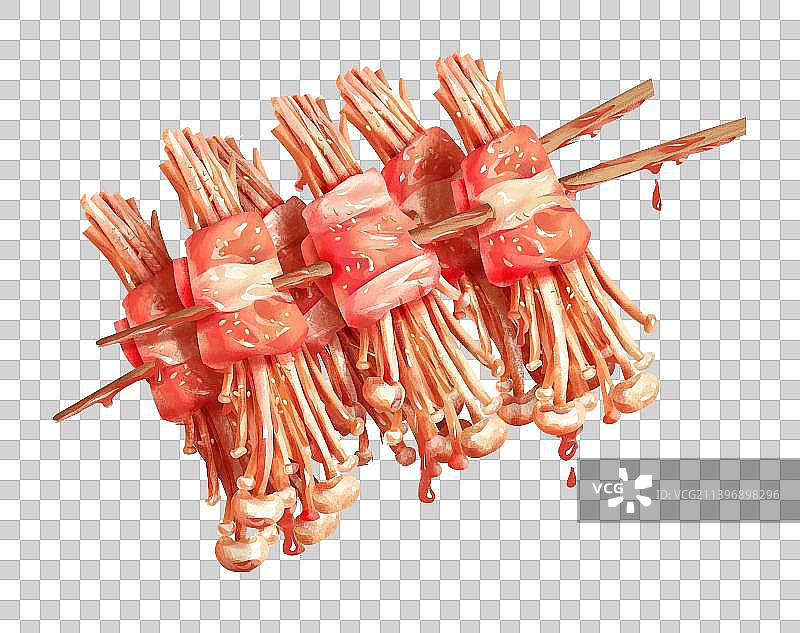 金针菇串串夜宵烧烤图片素材