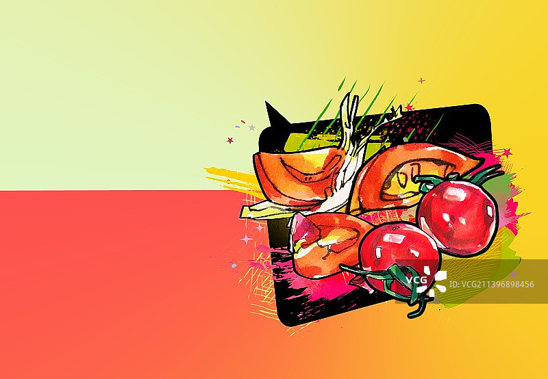 有机蔬菜水果集合 海报壁纸 健康食疗图片素材