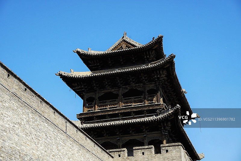 山西榆次古城西门城楼图片素材
