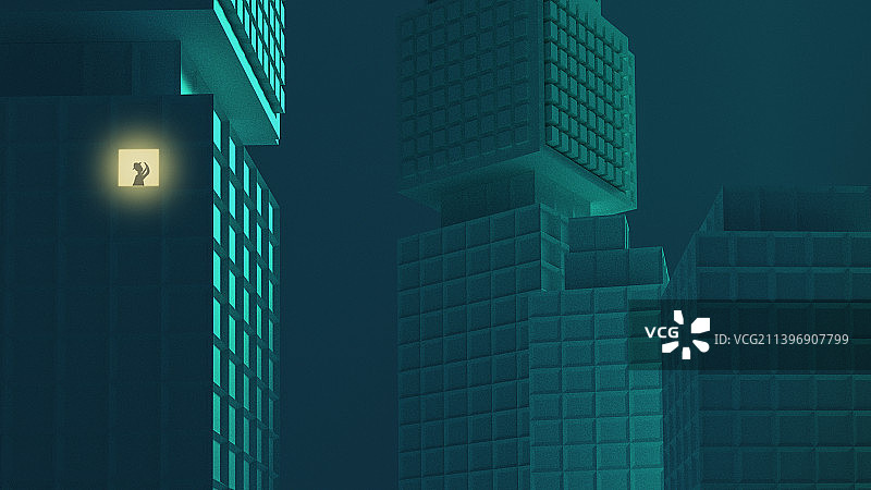 室内自拍的人物剪影图片素材