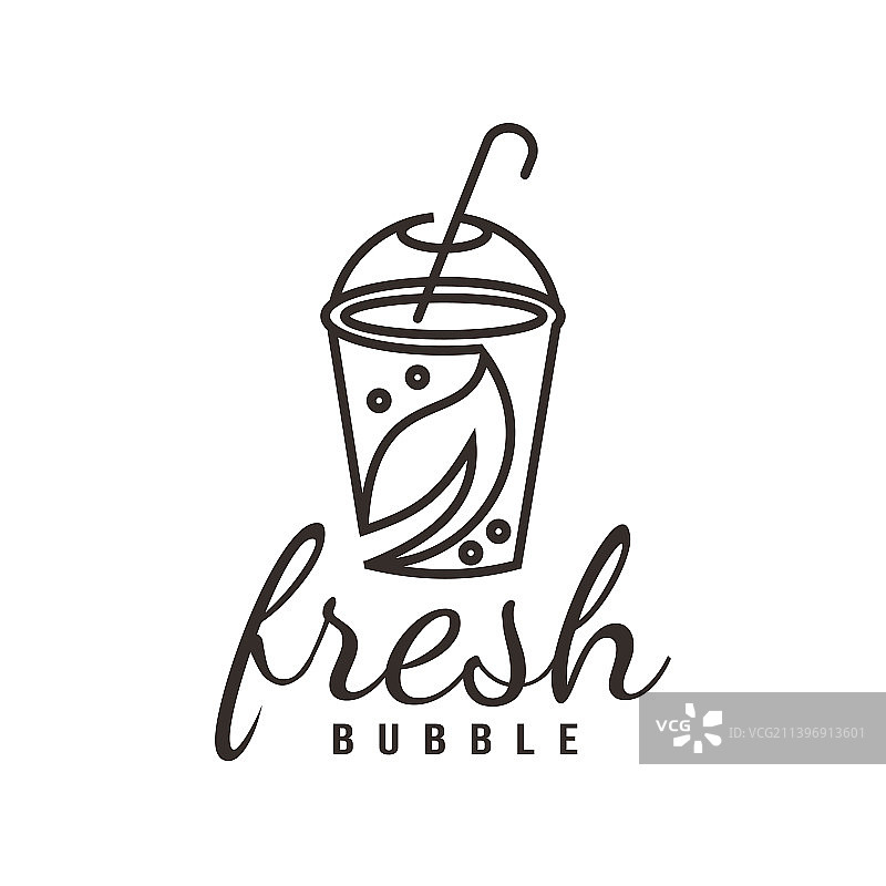 新鲜牛奶珍珠奶茶Logo设计健康饮品图片素材