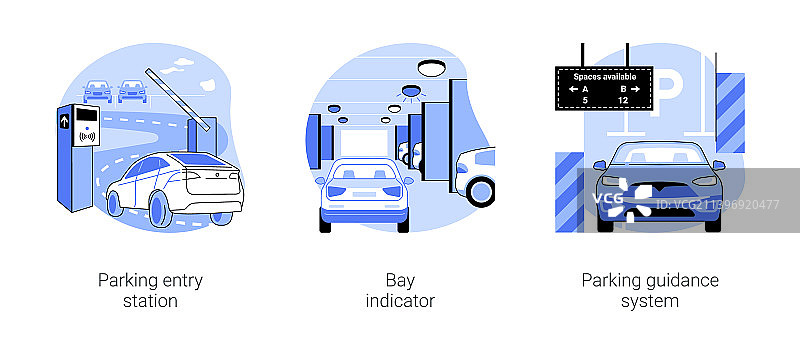 智能停车管理系统卡通图片素材