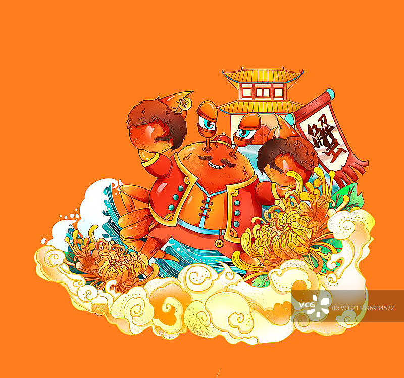 大闸蟹丰收时刻图片素材