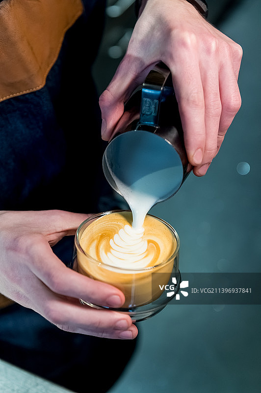 咖啡拉花特写图片素材