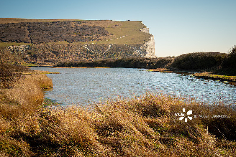 天朗气清的湖景图片素材