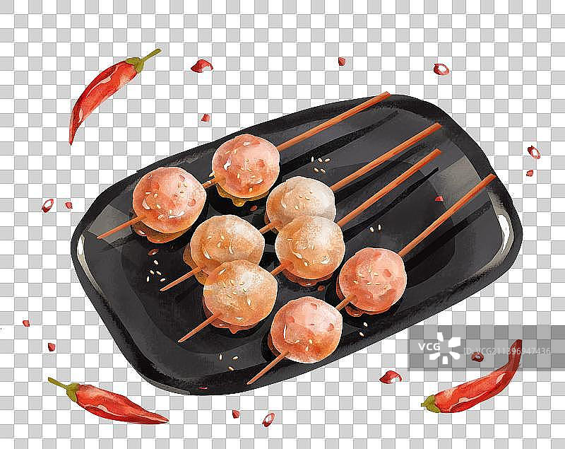 四川小吃钵钵鸡之肉丸子图片素材