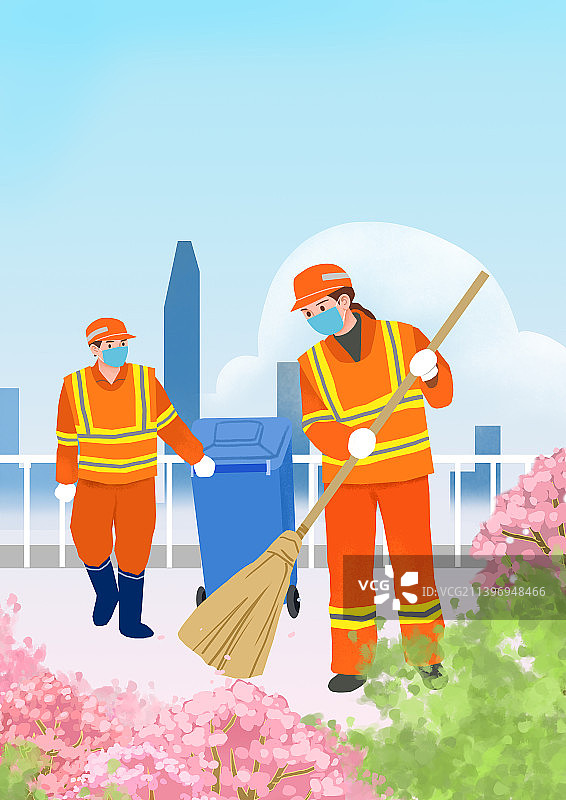 城市环卫工人劳动清洁图片素材