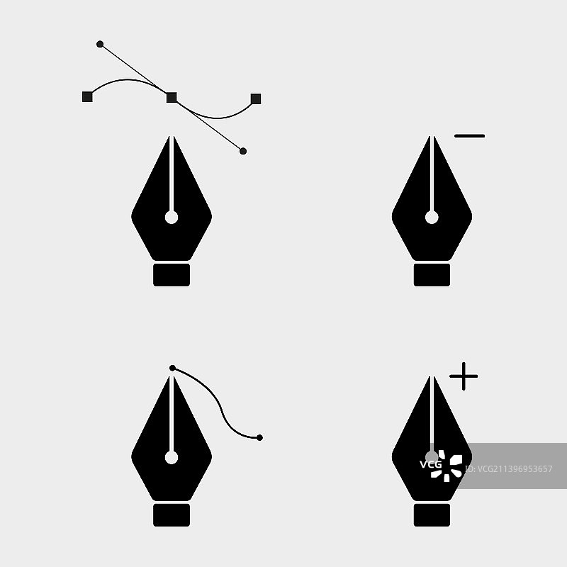 钢笔工具图标合集图片素材