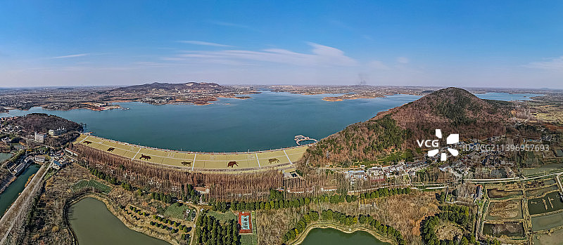 航拍南京金牛湖图片素材