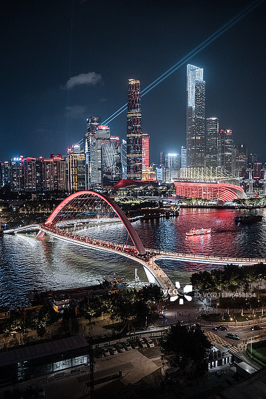 广州灯光节灯光秀夜景图片素材