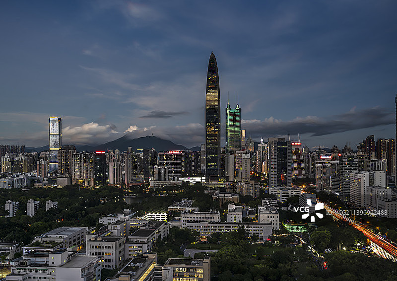 深圳罗湖城市夜景风光图片素材