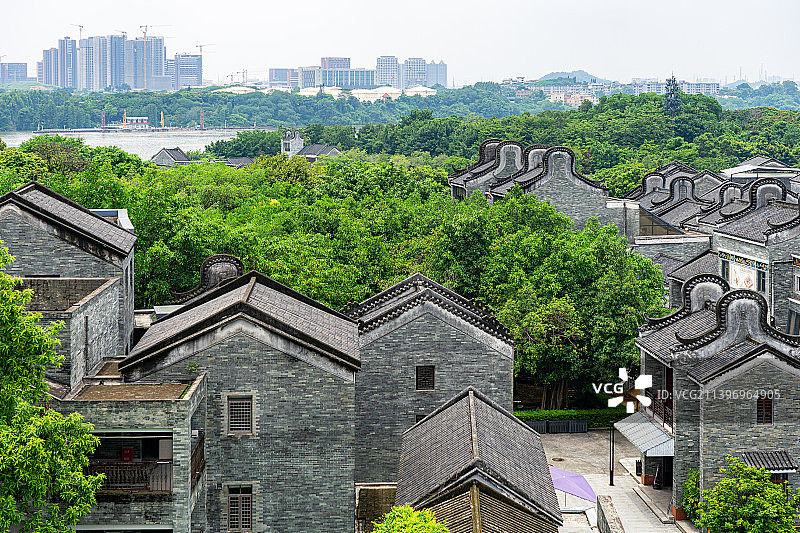 广州岭南印象园镬耳墙岭南民居建筑群图片素材