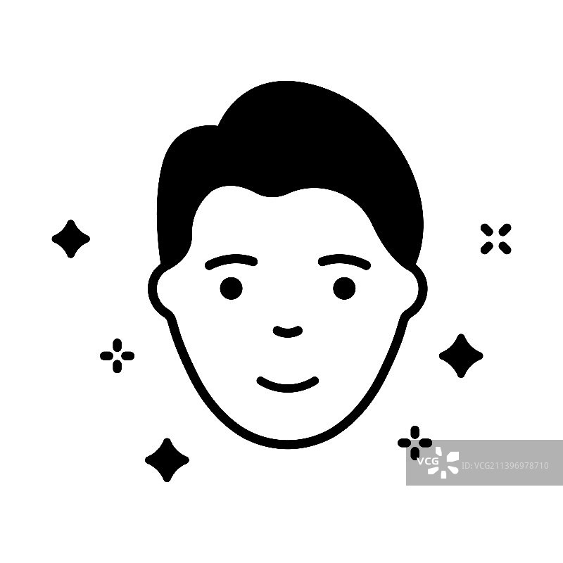 健康美颜男子剪影图标图片素材