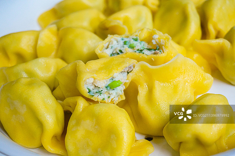 山东胶东半岛美食：鲅鱼饺子图片素材