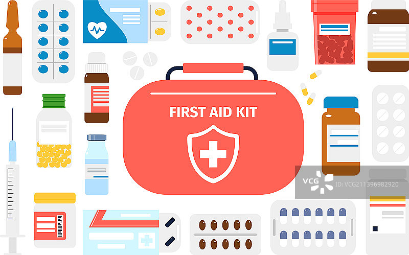 瓶装药物和药丸图片素材