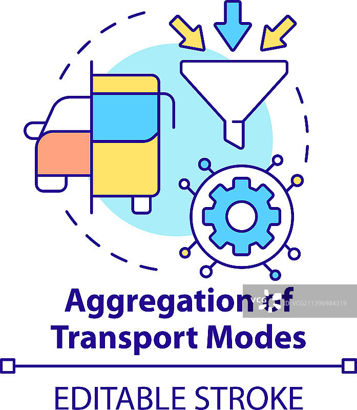 运输模式聚合概念图标图片素材