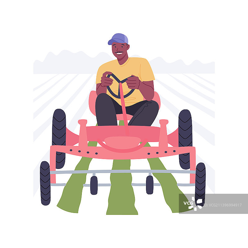 机械化耕作卡通图图片素材