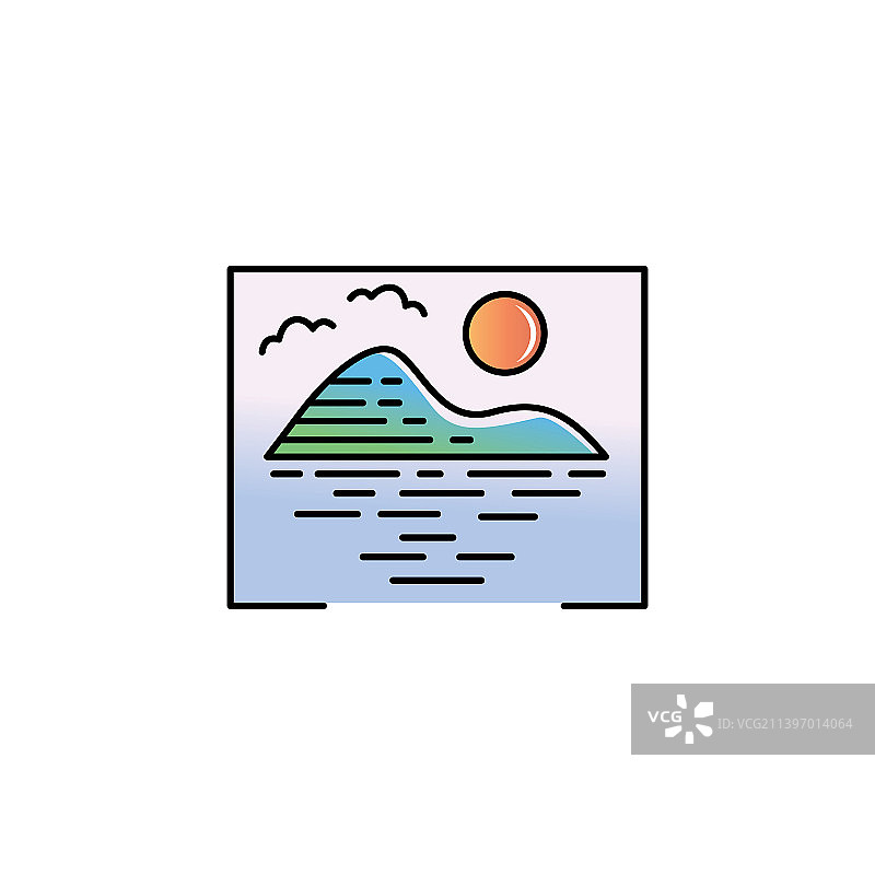 海岛Logo彩色景观设计线条图片素材