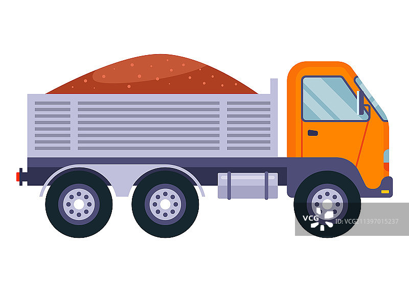 运输货物的橙色卡车图片素材