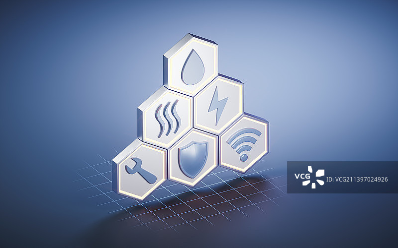 住房与物业管理服务概念3D渲染图片素材