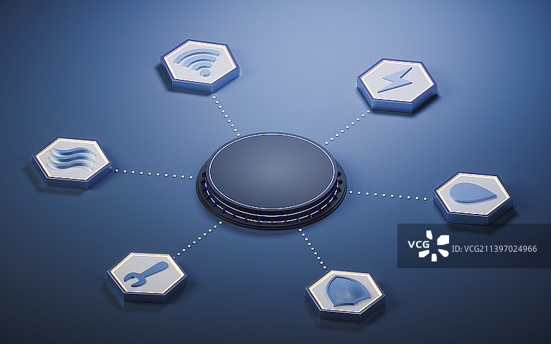 住房与物业管理服务概念3D渲染图片素材