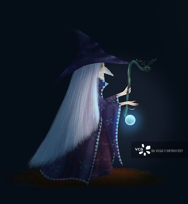 女巫故事性绘本插图图片素材