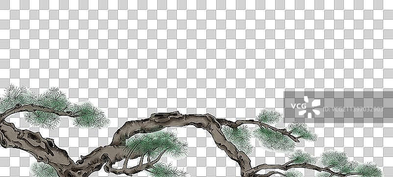 国风松树水墨素材图片素材