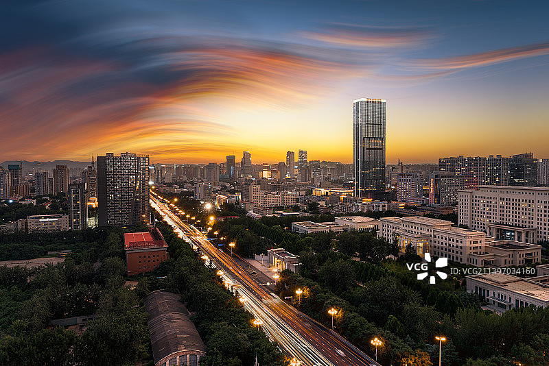 石家庄世纪晚霞图片素材