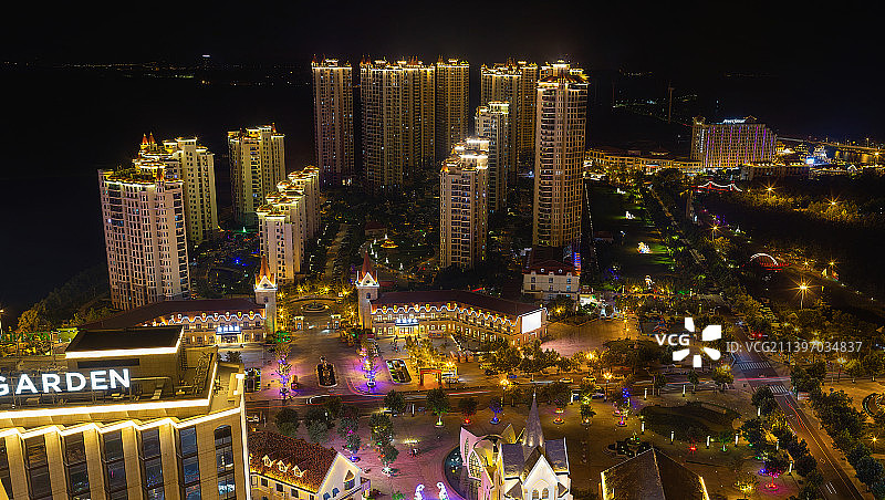 威海那香海美丽的夜景图片素材