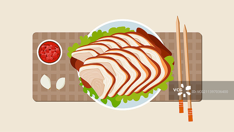 北京烤鸭插画图片素材