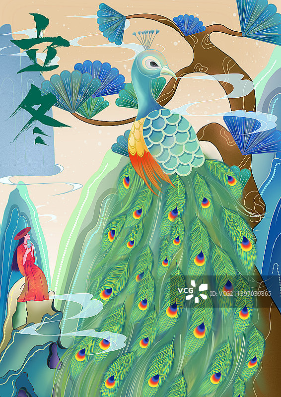 二十四节气-国风系列-立冬图片素材