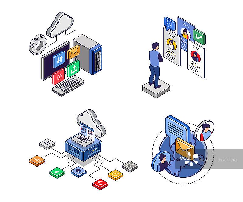 云服务器计算机技术图标合集图片素材