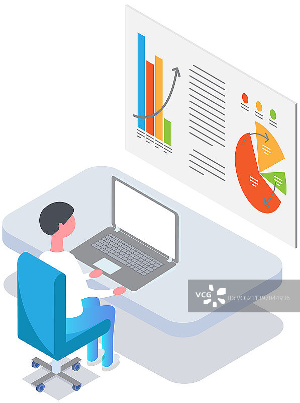男人分析数字数据统计报告图片素材