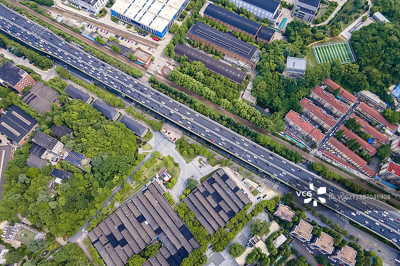 航拍南京雨花门、1865创意园图片素材