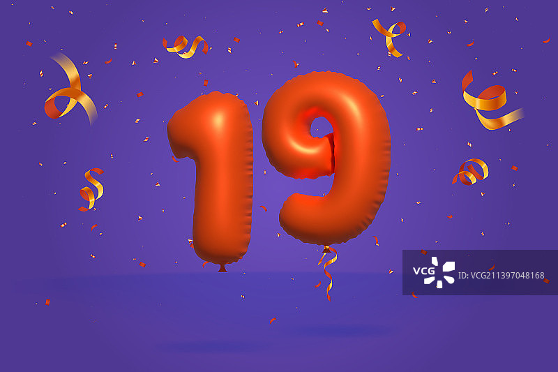 3D数字19促销折扣图片素材