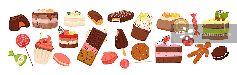 糖果和蛋糕糖果零食合集图片素材