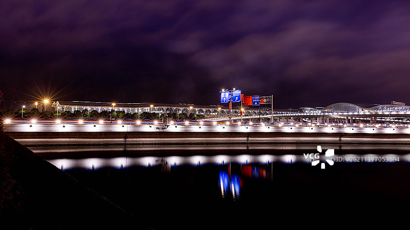 夜色 上海浦东国际机场图片素材