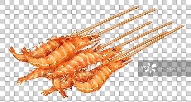 中餐美食-盐焗串烧虾图片素材