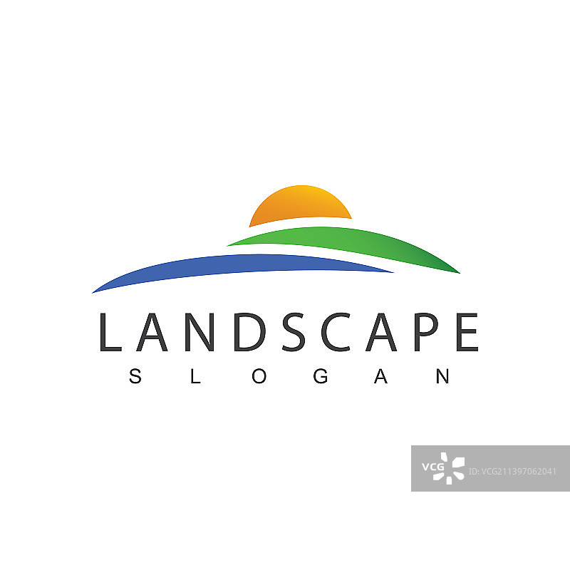 适用于农场的景观Logo设计模板图片素材
