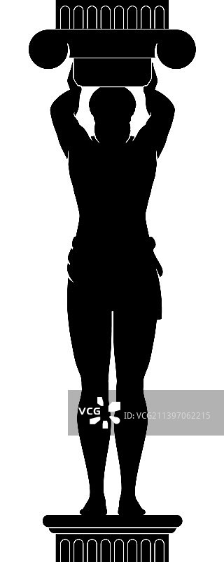 擎柱黑色轮廓雕像图片素材