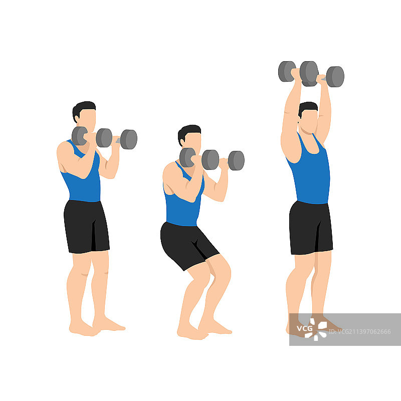 男人做哑铃推举运动图片素材