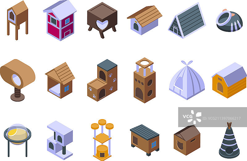 猫舍图标合集2.5D树屋图片素材