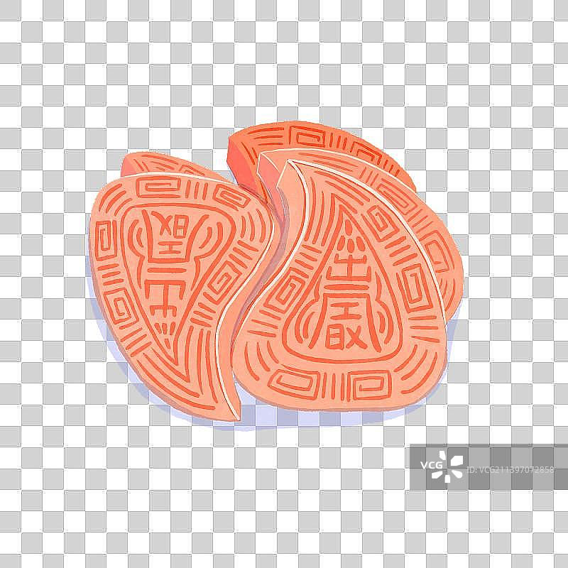 手绘潮汕小吃红桃粿图片素材